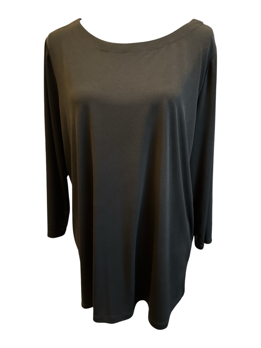 Susan Graver Black Liquid Knit Tunic Top #83